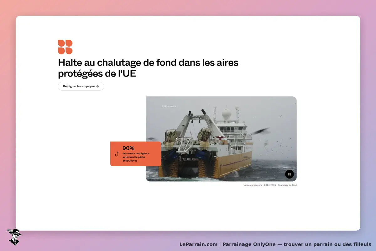 OnlyOne : campagne contre le chalutage de fond, image d'un bateau de pêche en mer