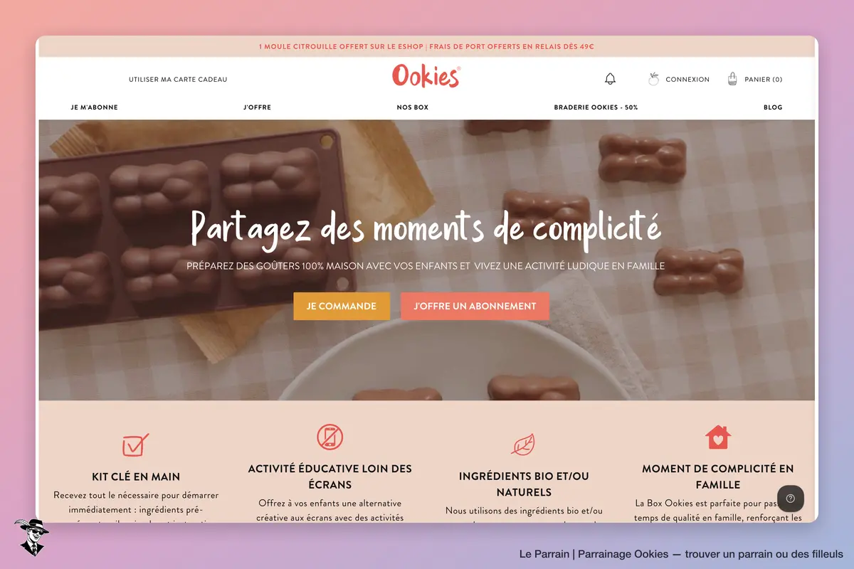 Page d'accueil de Ookies