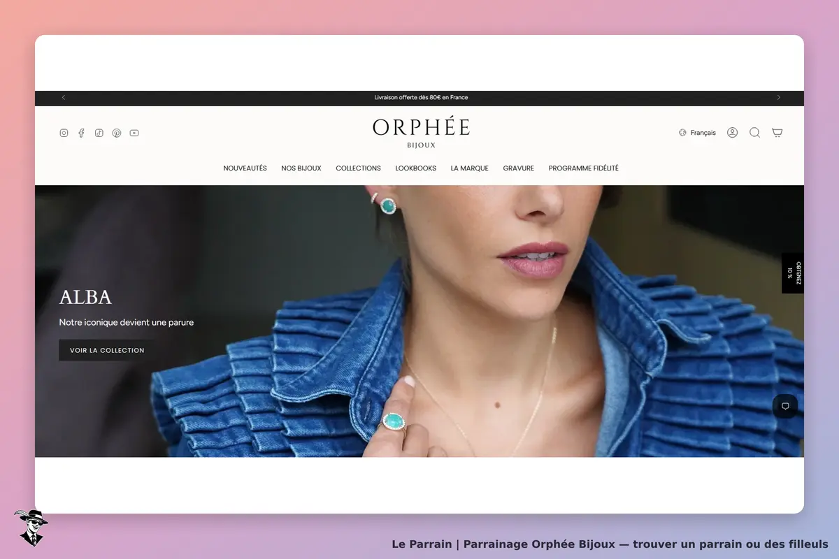 Page d'accueil de Orphée Bijoux