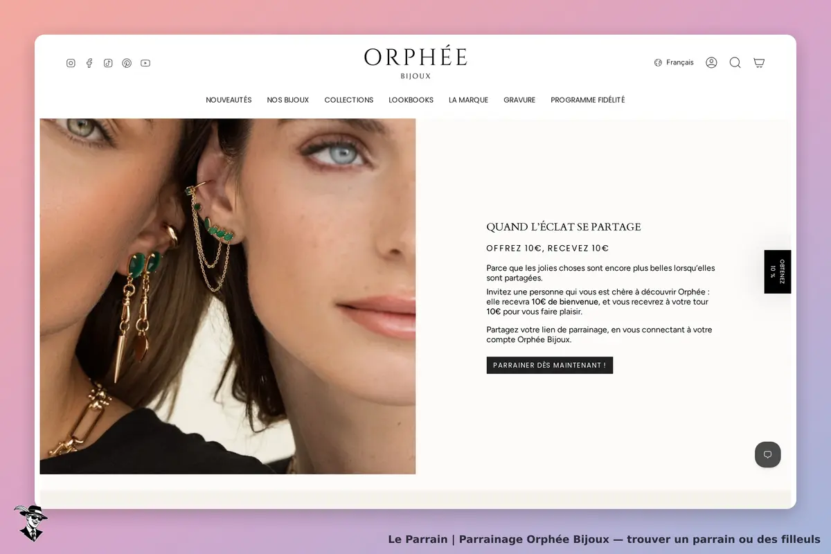 Page parrainage de Orphée Bijoux