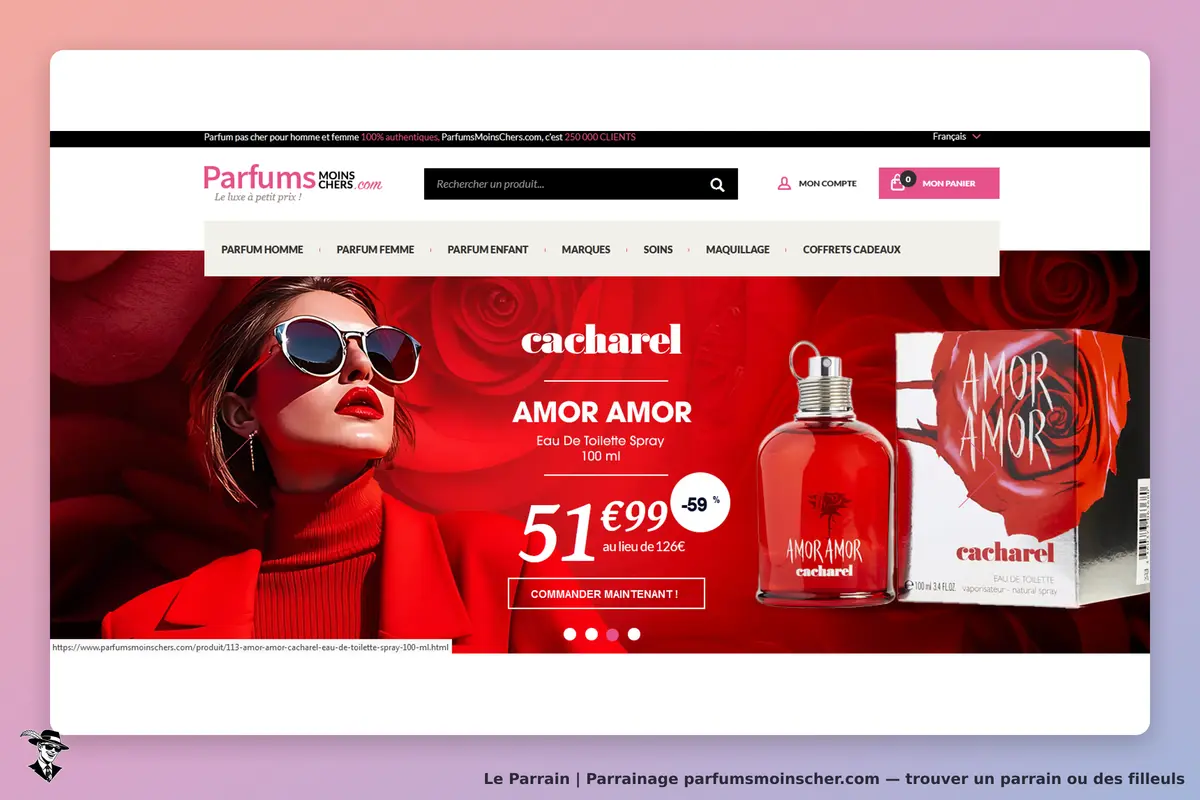 parfumsmoinscher.com : parfums Moins Chers : femme avec lunettes de soleil et rouge à lèvres