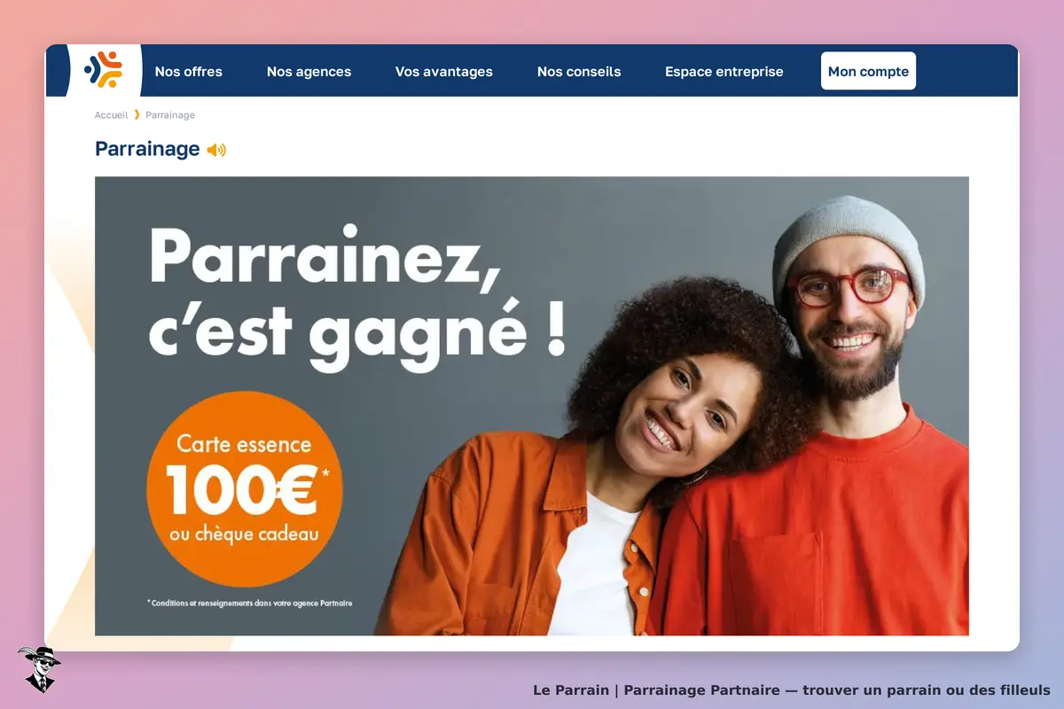 Page parrainage de Partnaire
