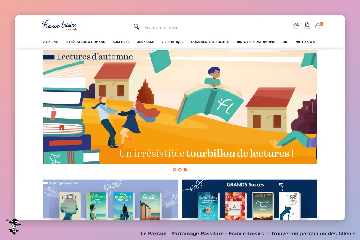 Pass-Lire - France Loisirs : france Loisirs : page d'accueil avec illustration de lectures