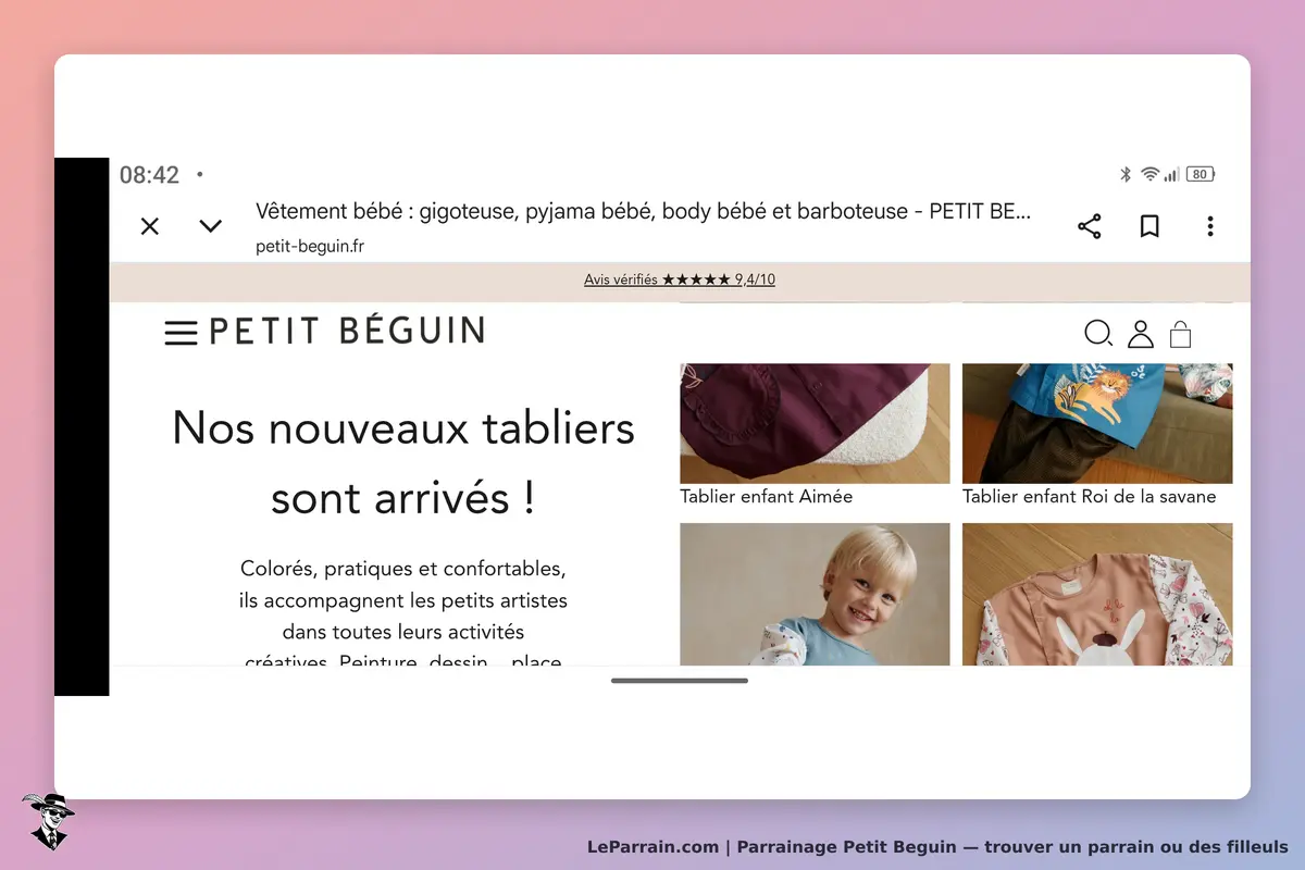 Petit Beguin : petit Béguin : présentation de nouveaux tabliers pour enfants avec images et