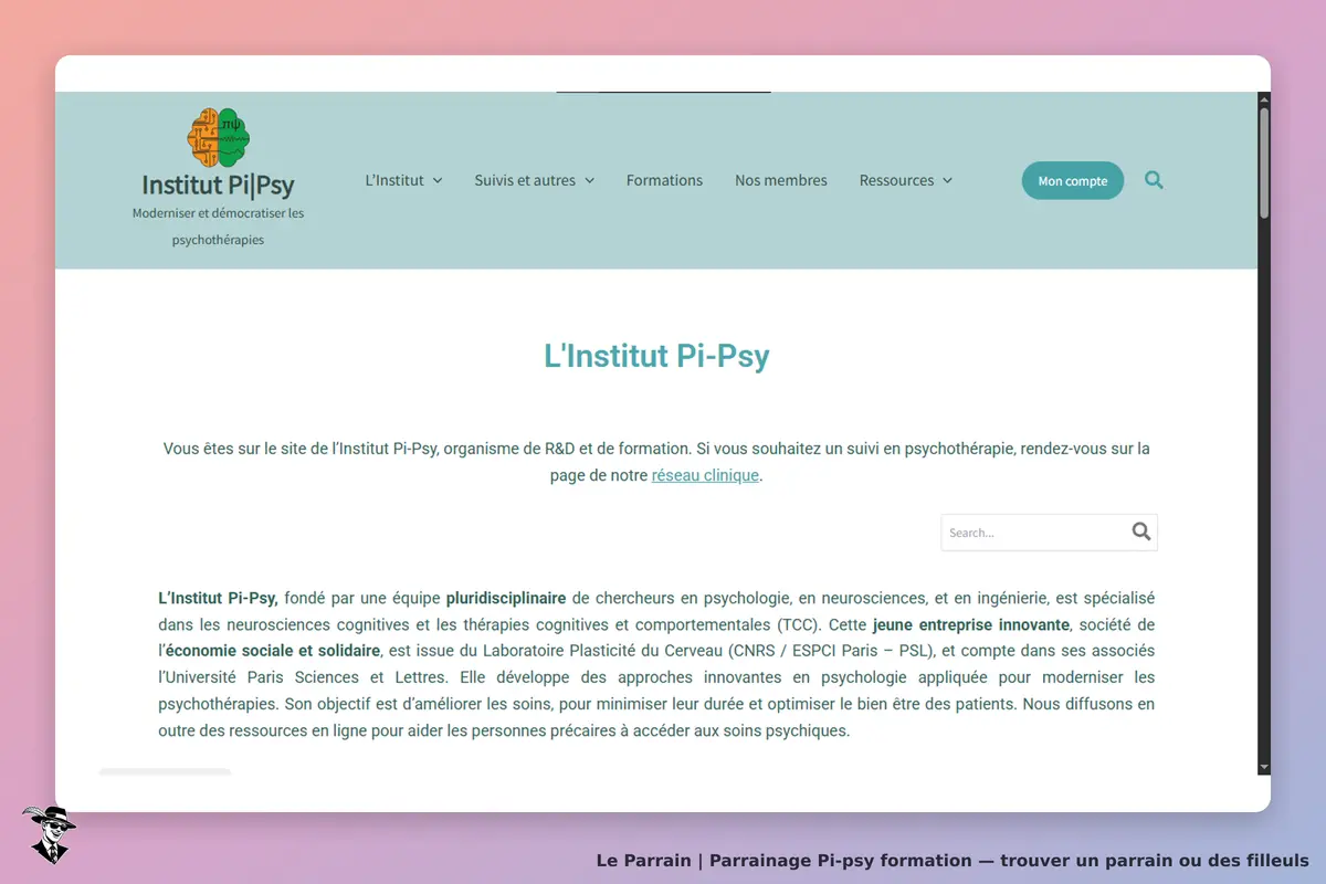 Pi-psy formation : institut Pi-Psy : page d'accueil présentant l'institut et ses activités en