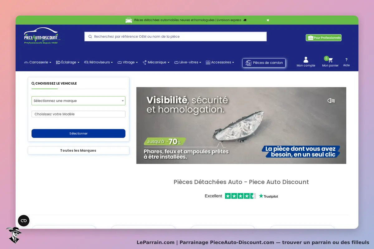 PieceAuto-Discount.com : pieceAuto-Discount : page d'accueil avec formulaire de choix de véhicule