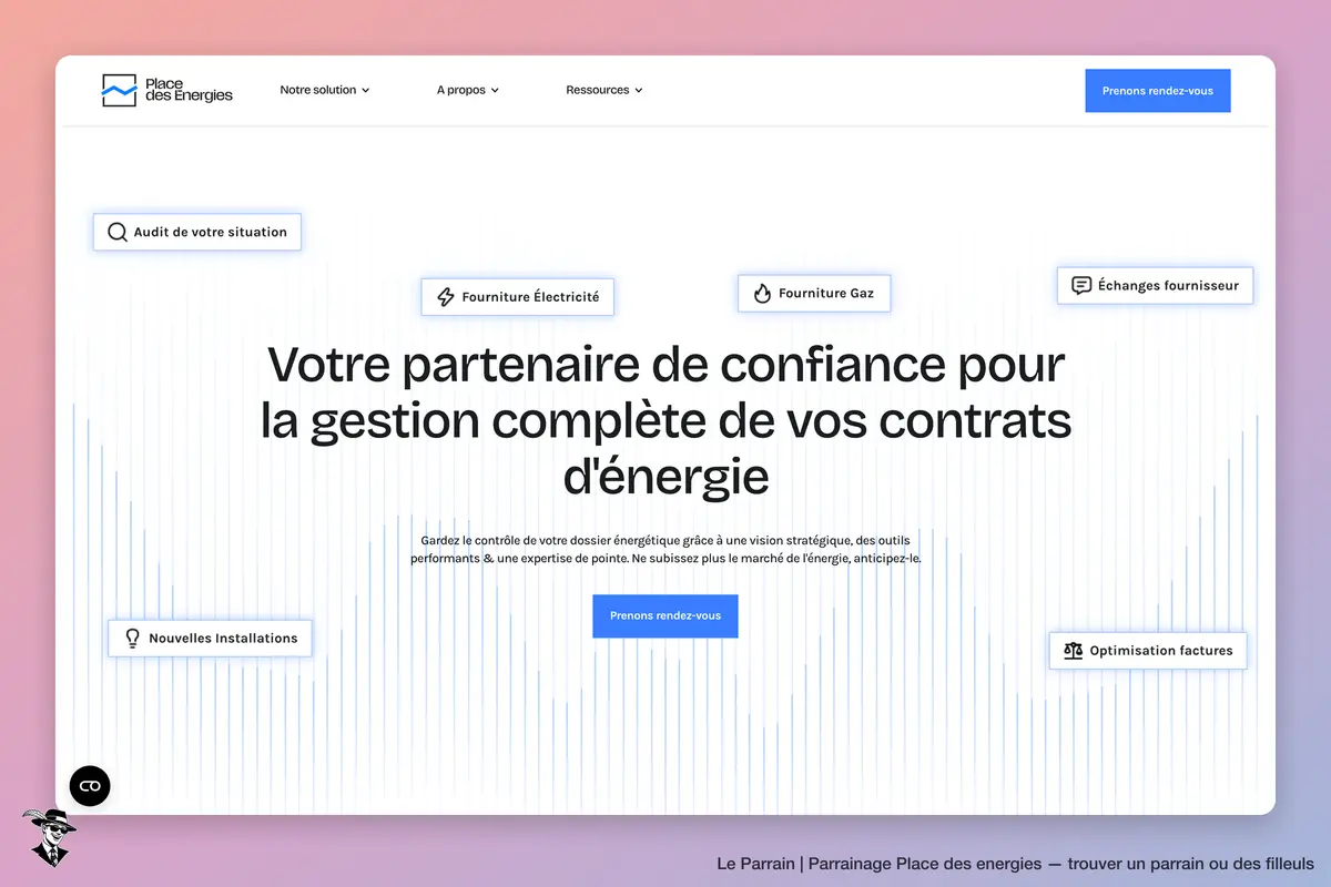 Page d'accueil de Place des energies