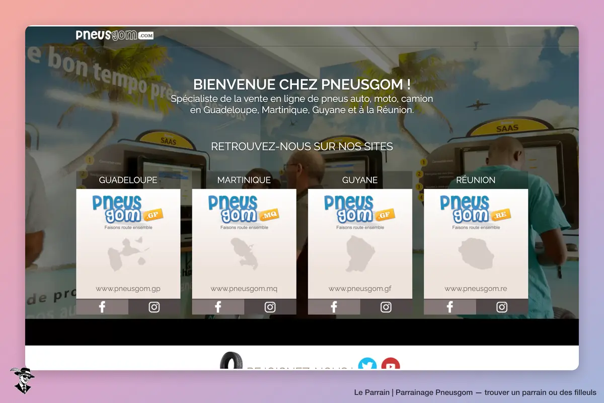 Page d'accueil de Pneusgom