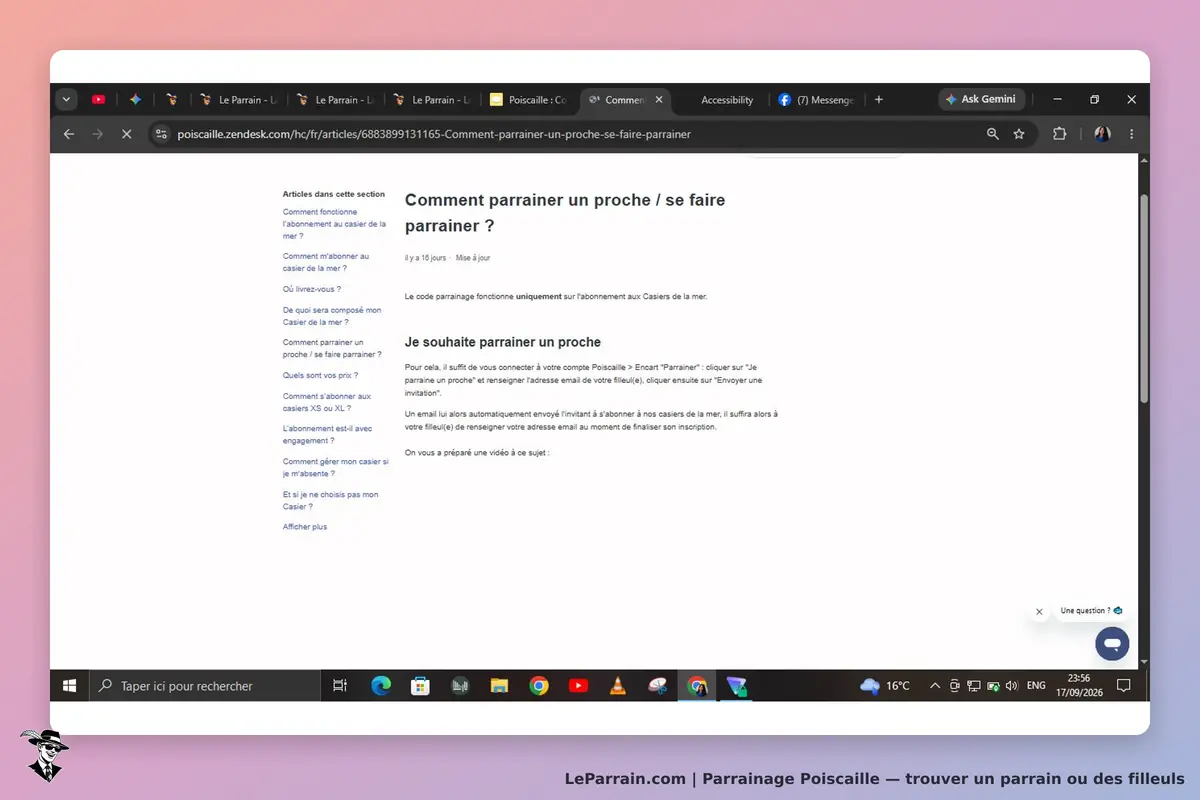 Poiscaille : article sur le parrainage d'un proche avec instructions et questions fréquentes