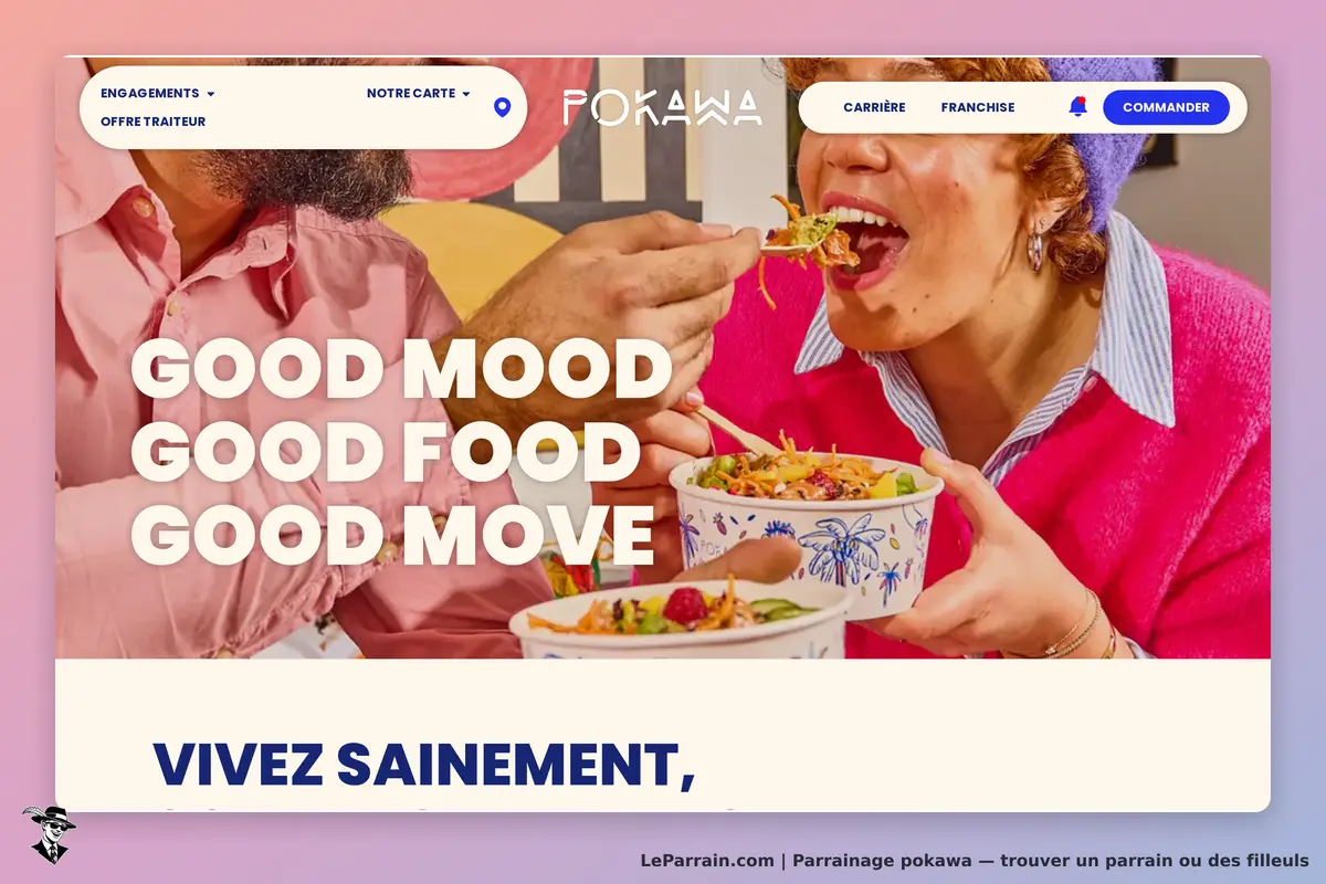 Pokawa : deux personnes dégustent des plats dans une ambiance conviviale et colorée