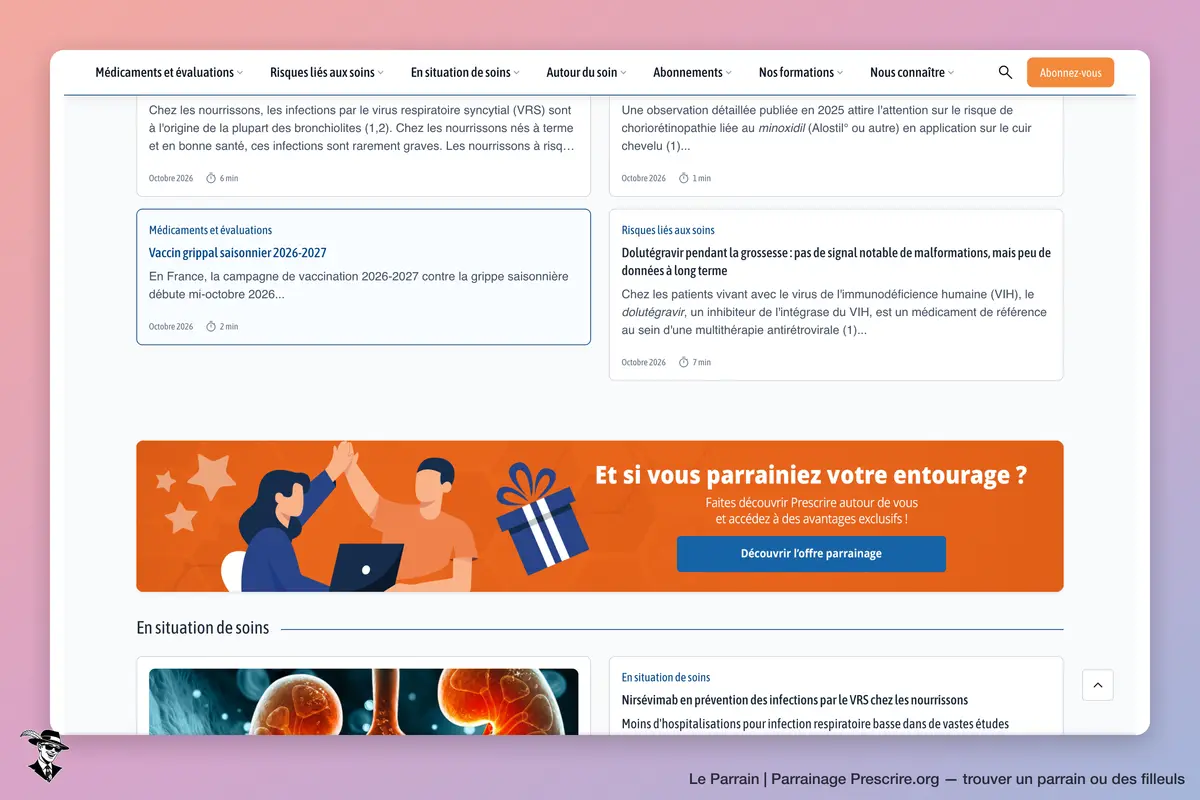 Capture d'écran de Prescrire.org