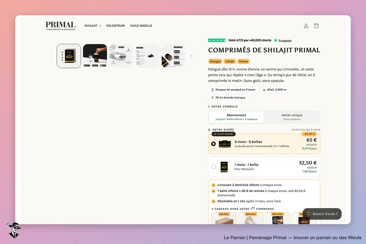 Page produit de Primal