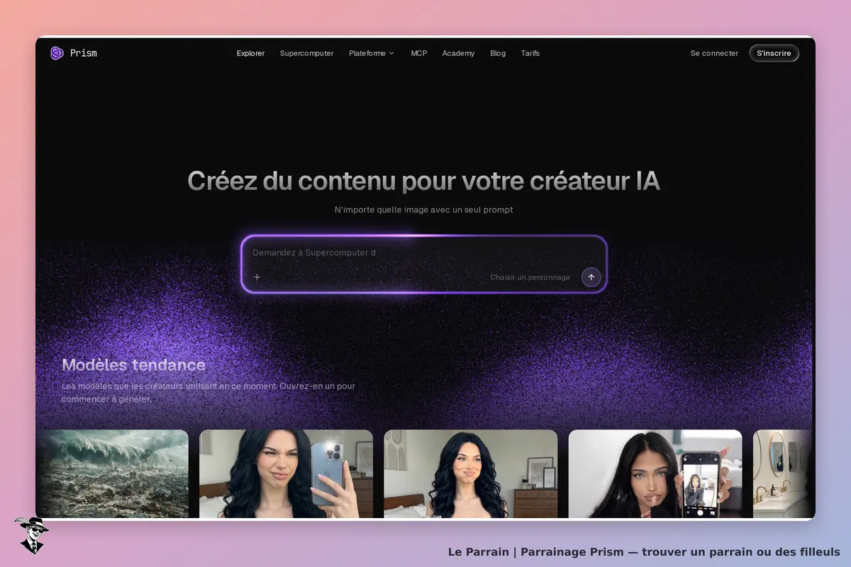Page parrainage de Prism