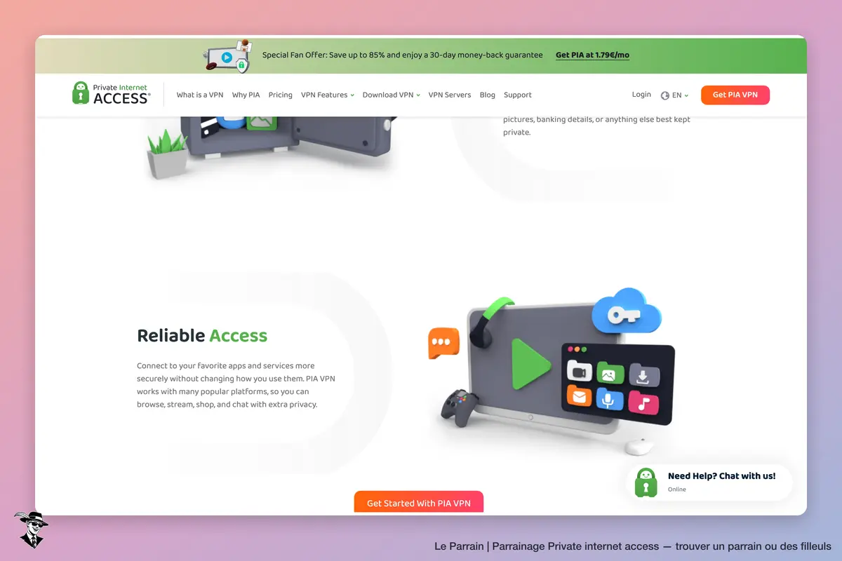 Capture d'écran de Private internet access