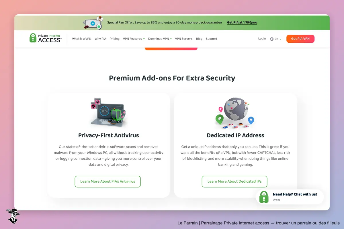 Capture d'écran de Private internet access