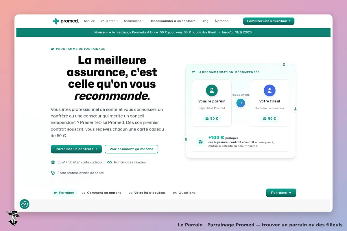 Page parrainage de Promed