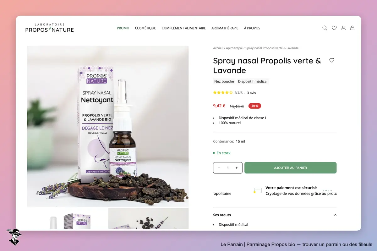 Page produit de Propos bio