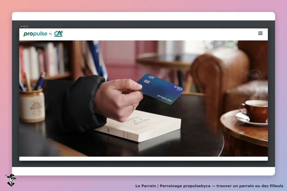 propulsebyca : propulse par CA : une main tenant une carte bancaire sur une table avec un livre et