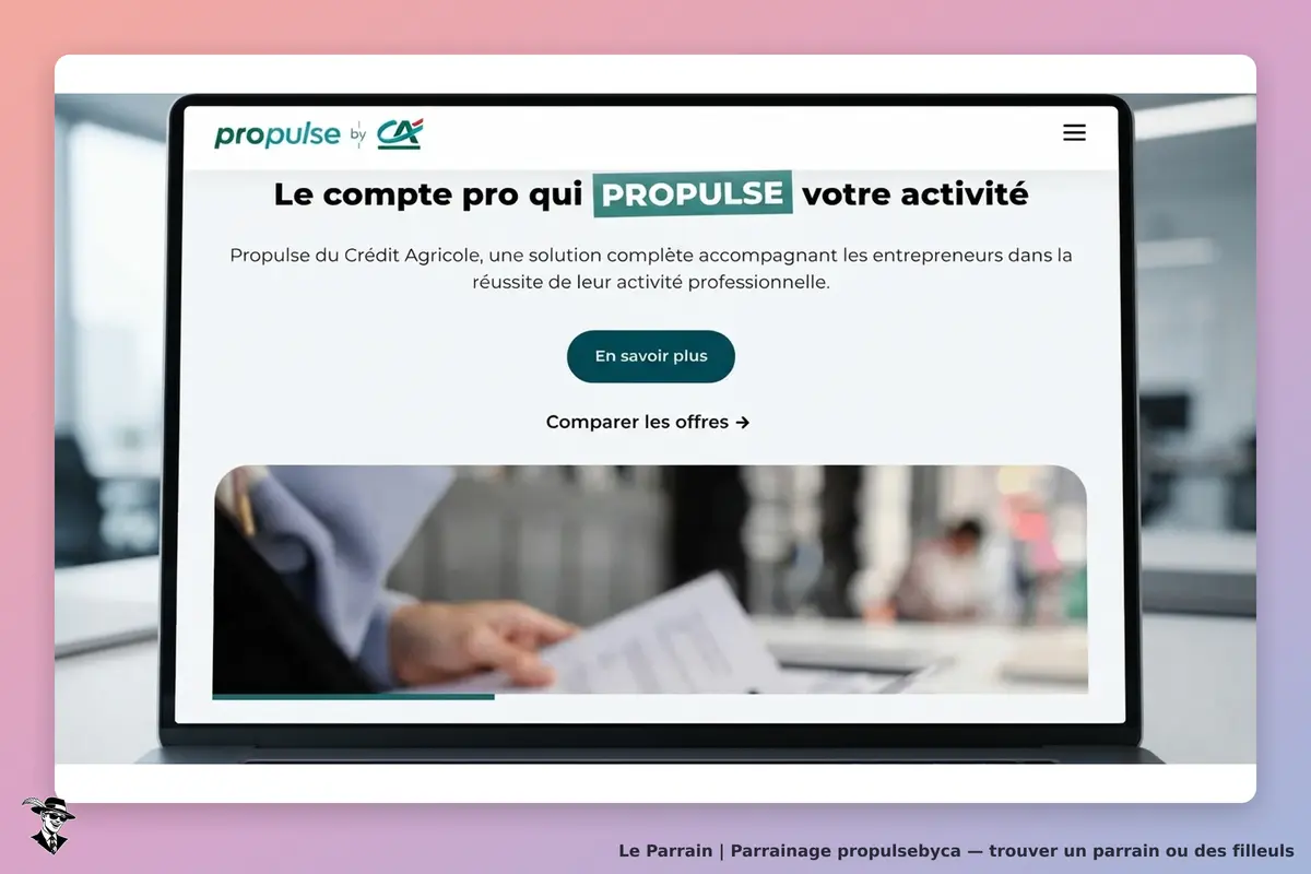propulsebyca : propulse by CA : page d'accueil présentant un compte pro pour les entrepreneurs