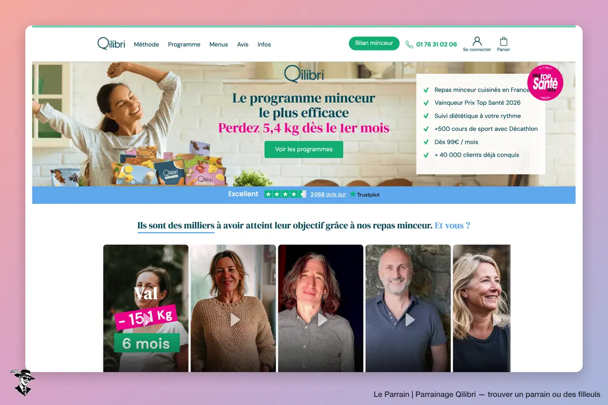 Page d'accueil de Qilibri