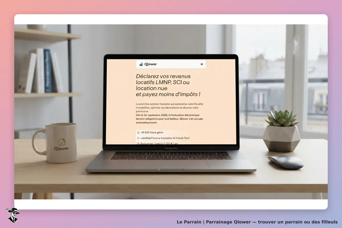 Qlower : page d'accueil présentant des services de déclaration de revenus locatifs sur un
