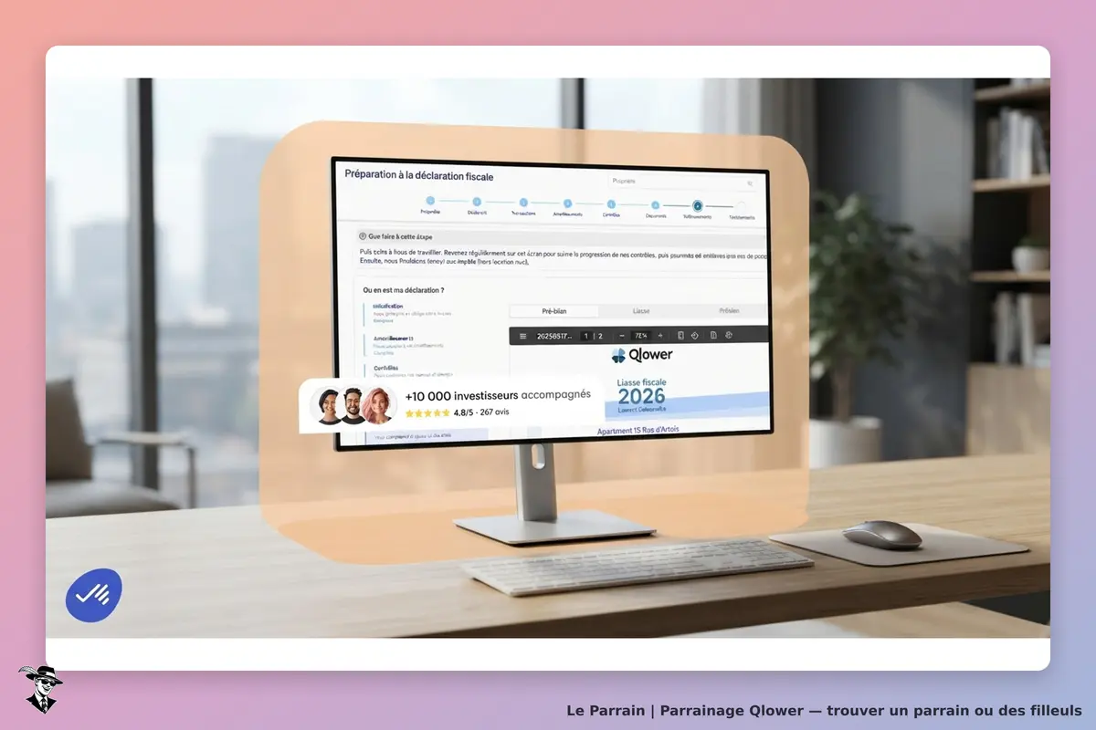 Qlower : page de préparation à la déclaration fiscale avec formulaire et informations visibles