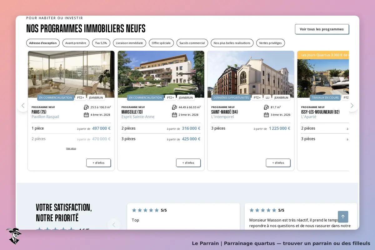 Quartus : programmes immobiliers neufs avec photos, descriptions et évaluations des clients