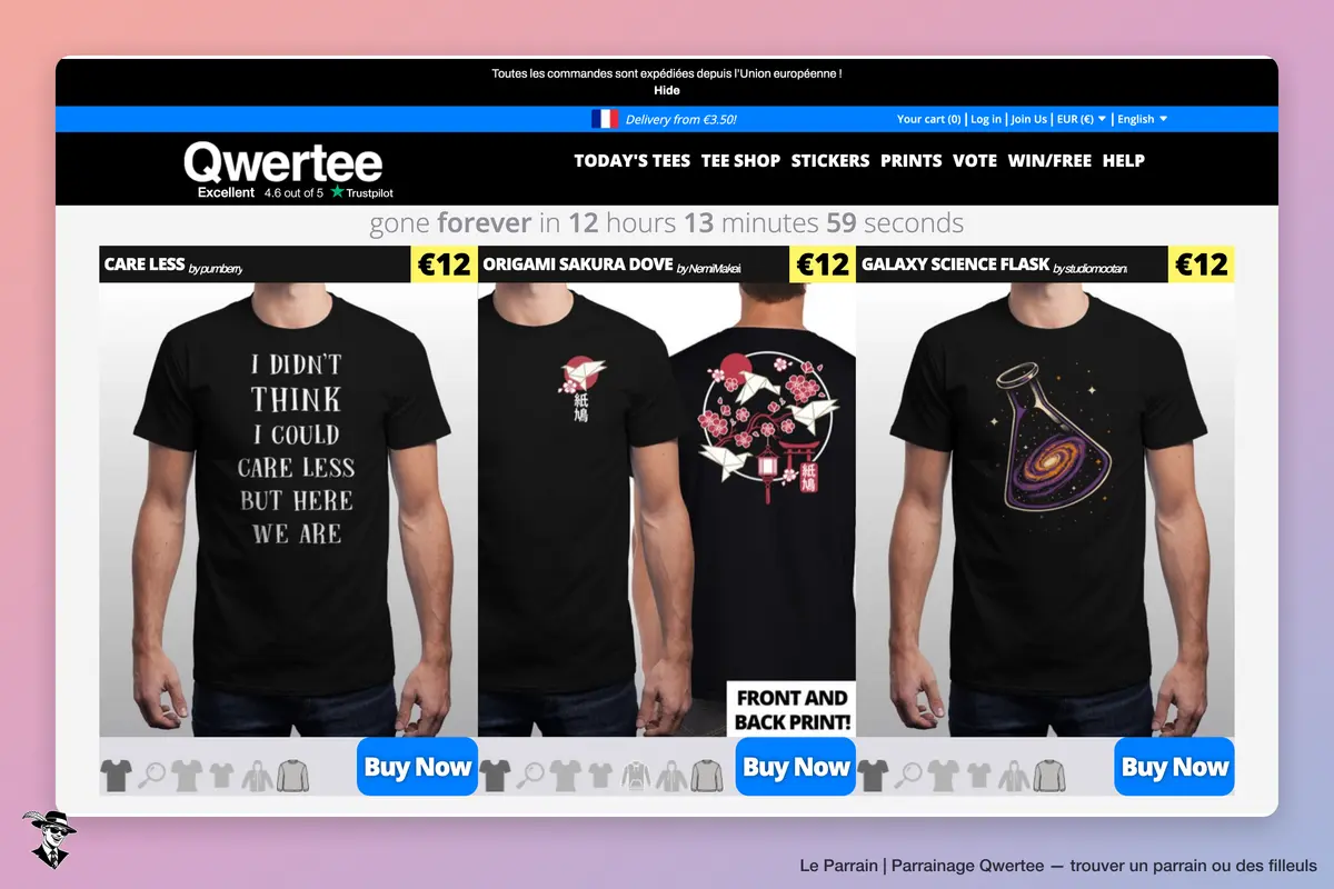 Capture d'écran de Qwertee