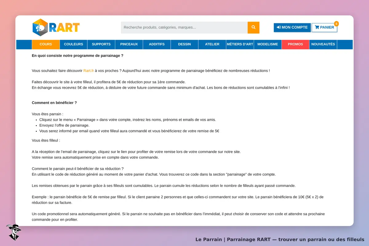 RART : explication du programme de parrainage et des étapes pour en bénéficier