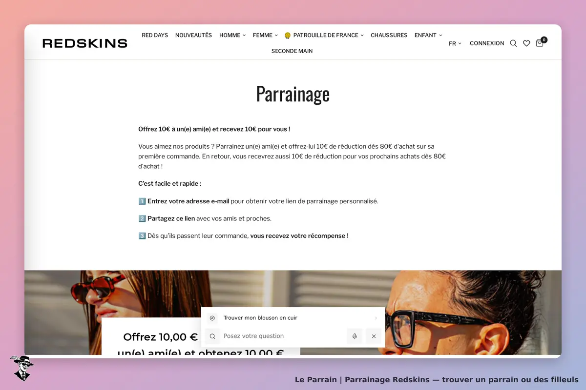 Page parrainage de Redskins