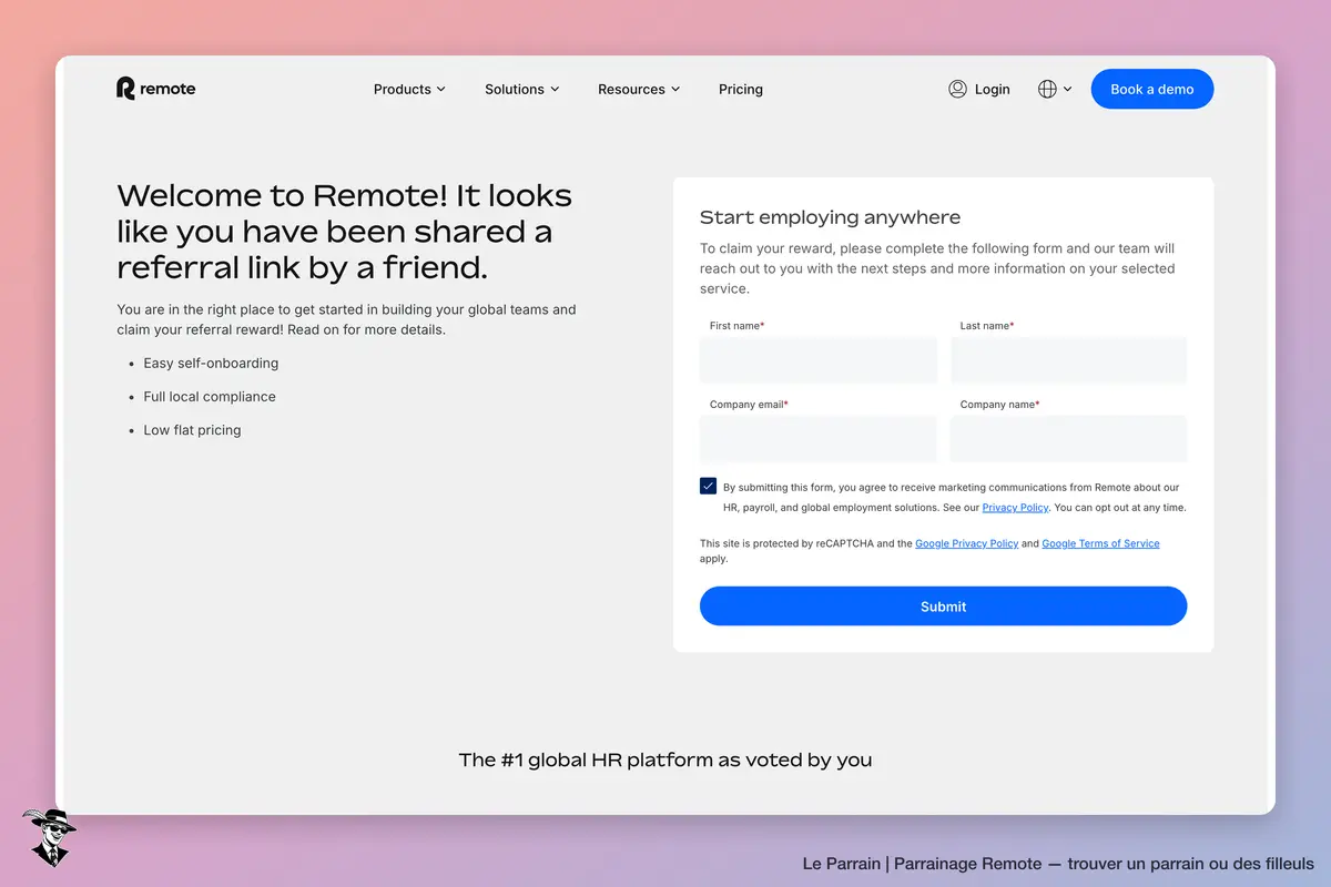 Page parrainage de Remote