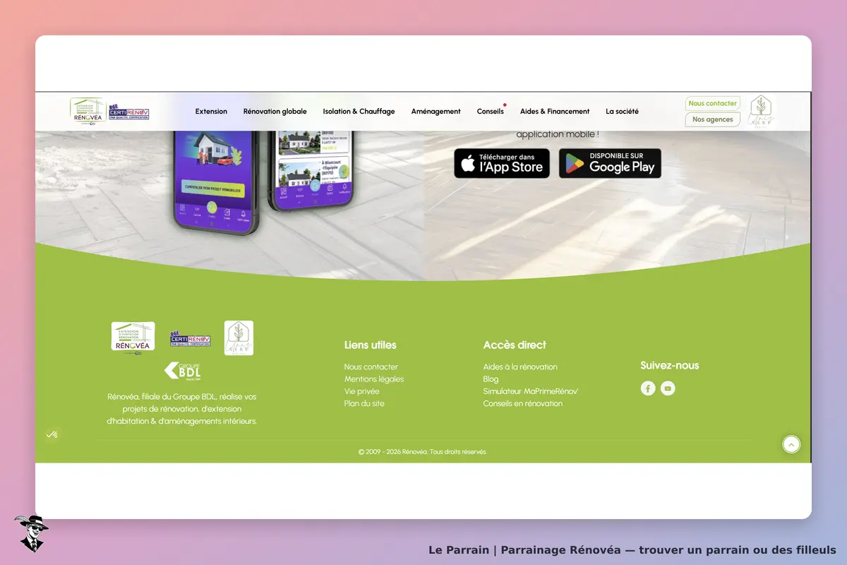 il montre la page d'acceuille du site