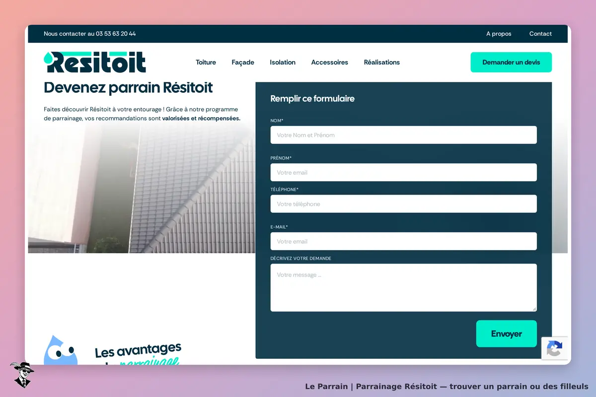 Page parrainage de Résitoit