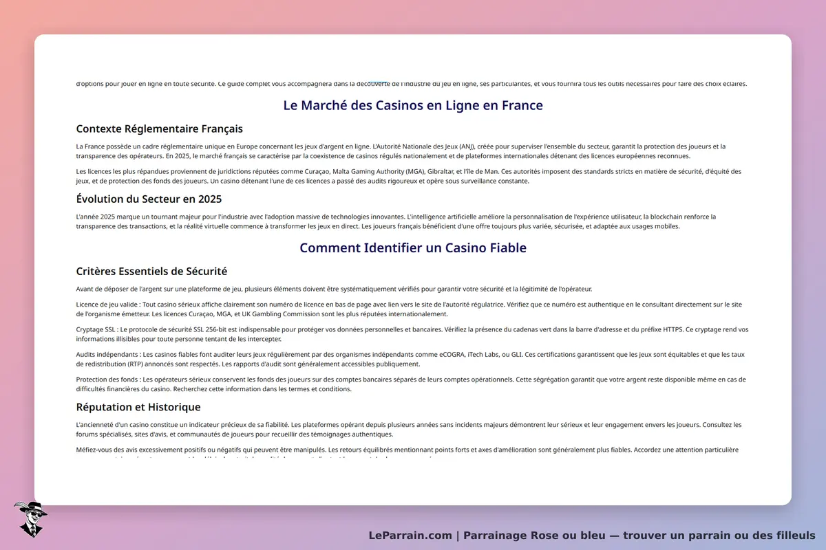 Rose ou bleu : page d'accueil sur le marché des casinos en ligne en France, informations
