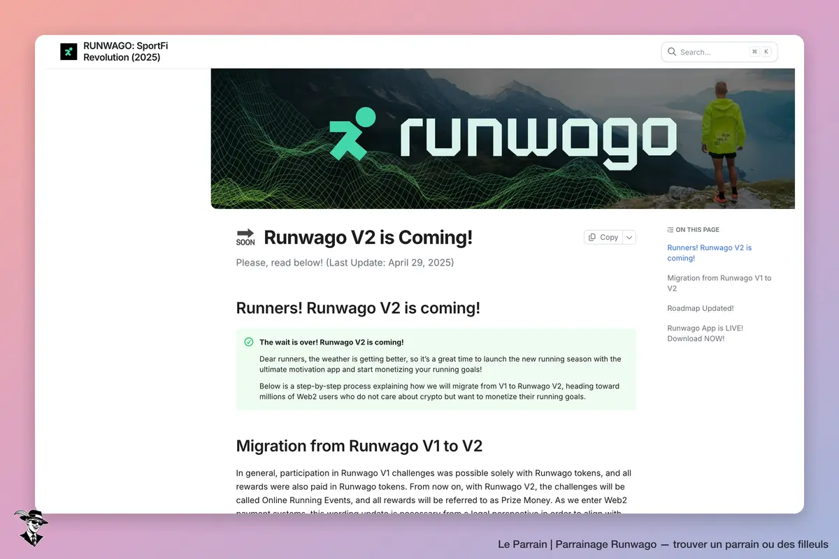 Page d'accueil de Runwago