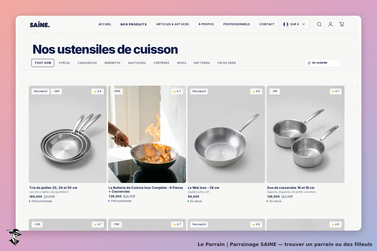 Page catégorie de SAINE