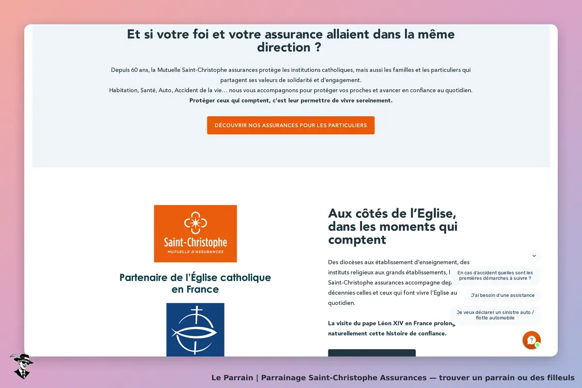 Saint-Christophe Assurances : saint-Christophe : page d'accueil présentant l'assurance et le