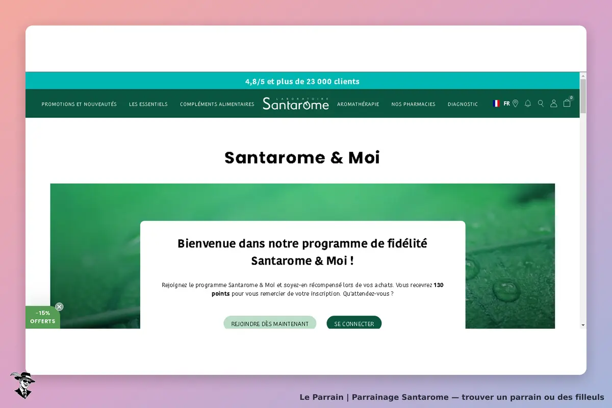Page d'acceuil des "REWARDS"
