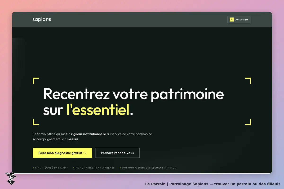 Page d'accueil de Sapians