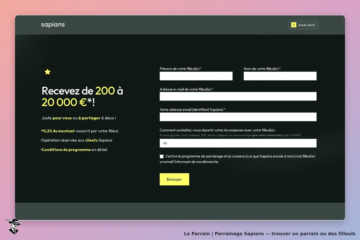 Page parrainage de Sapians