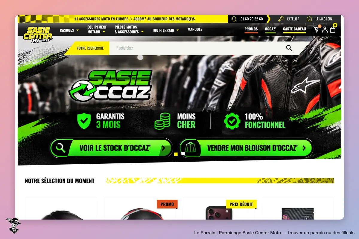Page d'accueil de Sasie Center Moto
