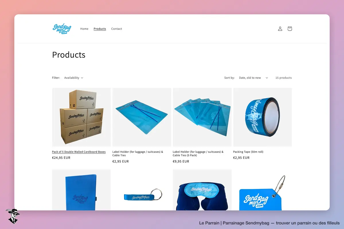 Page catégorie de Sendmybag