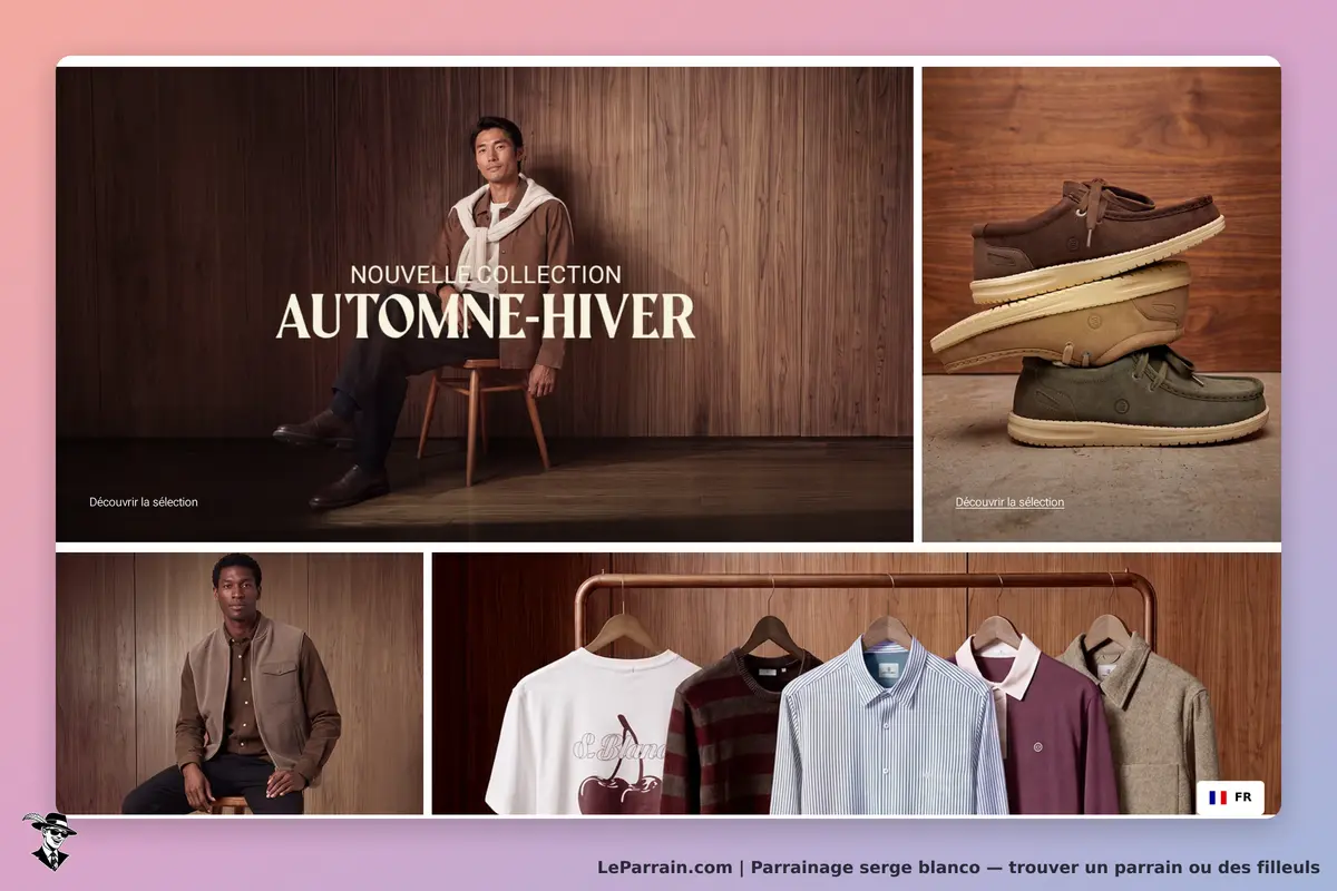 serge blanco : page d'accueil présentant la collection automne-hiver et divers vêtements et