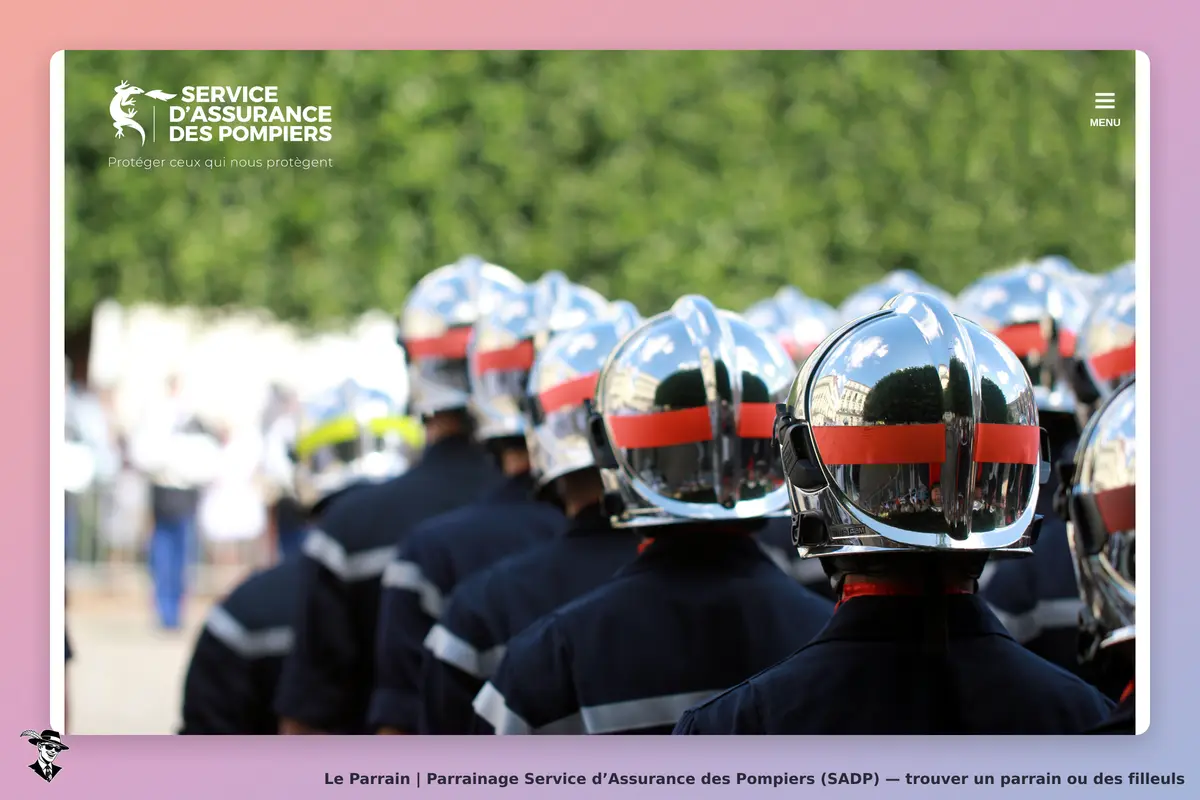 Page d'accueil de Service d’Assurance des Pompiers (SADP)