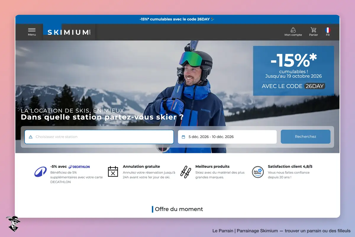 Page d'accueil de Skimium