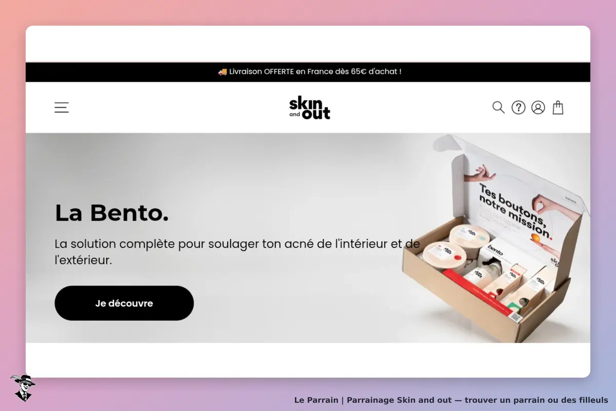 Skin and out : présentation de la solution Bento avec des produits pour l'acné en boîte