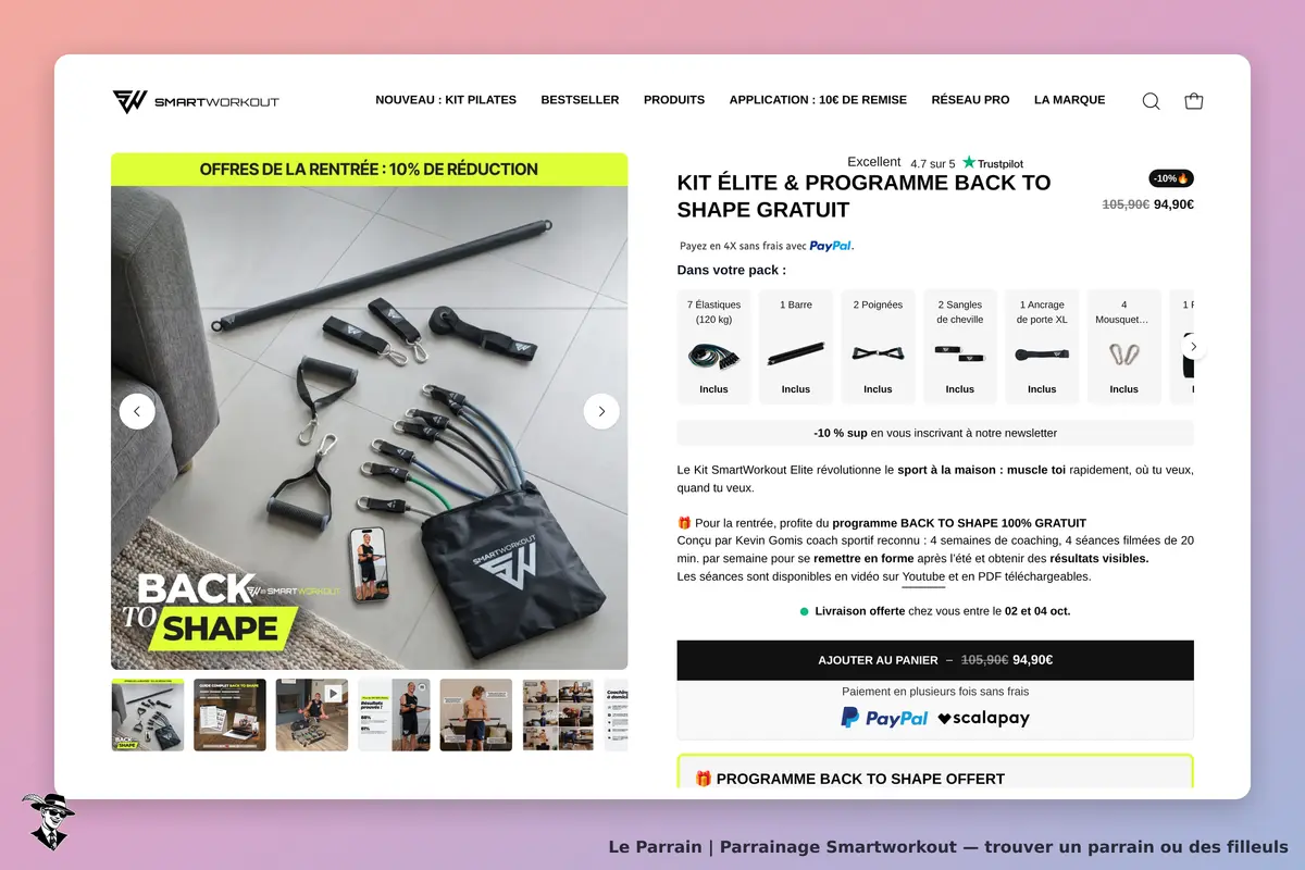 Smartworkout : présentation d'un kit d'équipements de fitness sur fond de tapis et d'un smartphone