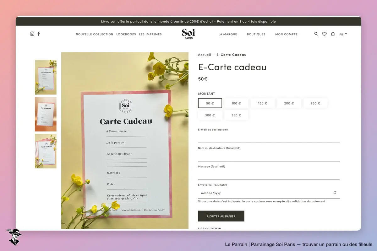 Page produit de Soi Paris
