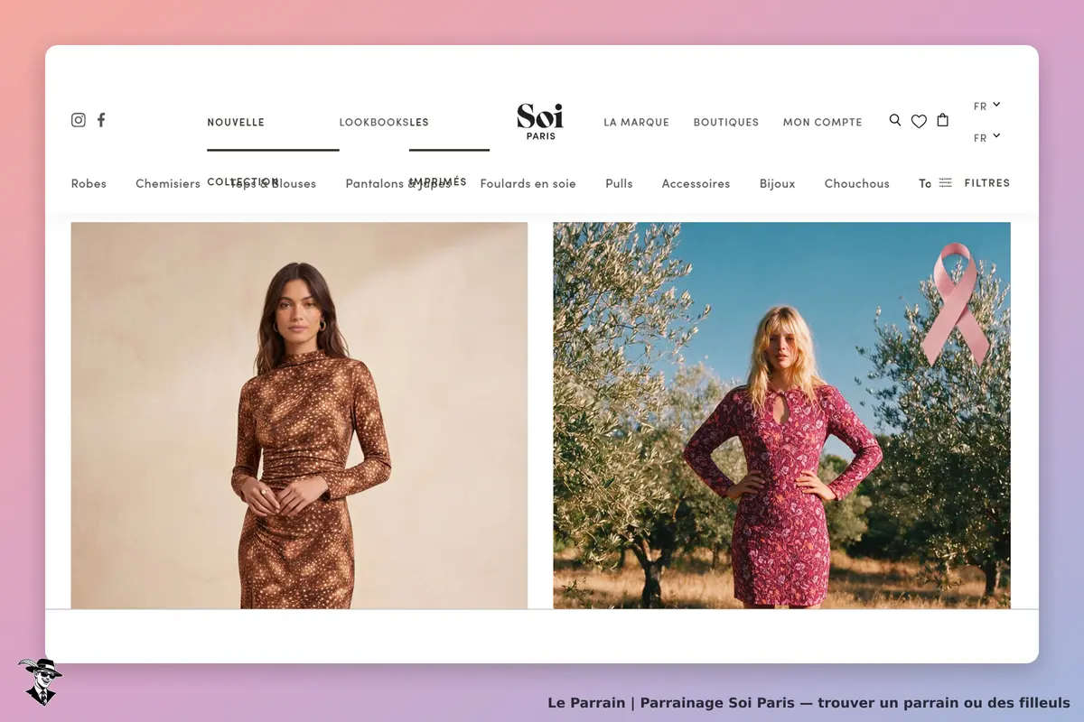 Soi Paris : deux modèles de robes élégantes sur un fond naturel et une palette de couleurs chaudes