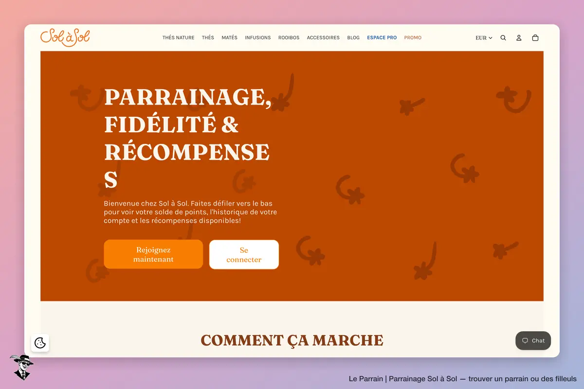 Page parrainage de Sol à Sol